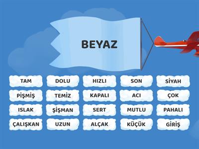 2. Sınıf Türkçe Zıt Anlamlı Kelimeler Eşini Bul Oyunu