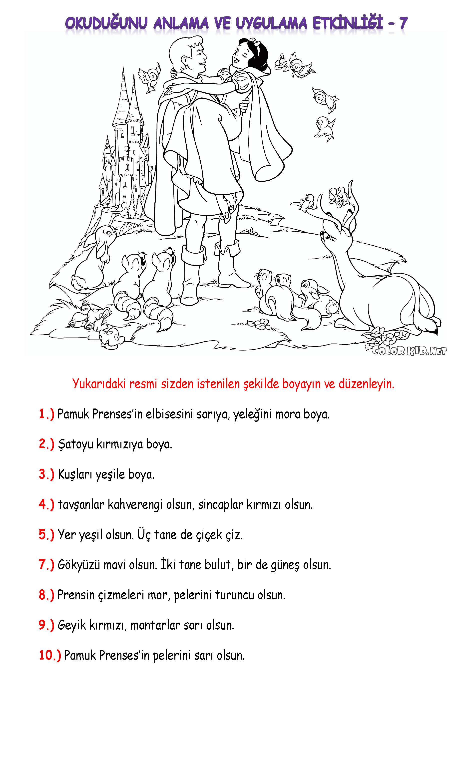 1. Sınıf Türkçe Okuduğunu Anlama ve Uygulama Etkinliği-7