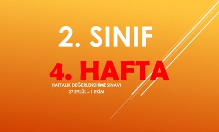 2. Sınıf 4. Hafta Haftalık Değerlendirme Sınavı (Mini Deneme)