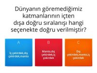 3. Sınıf Fen Bilimleri Dünya Güneş Ay Online Test