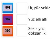 3. Sınıf Matematik Üç Basamaklı Doğal Sayıları Okuma Eşleştirme Oyunu