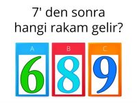 1. Sınıf Matematik Rakamlar Öncesi - Sonrası Oyunu