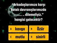 3. Sınıf Hayat Bilgisi Arkadaşlık Süreci İnteraktif Test