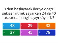 3. Sınıf Matematik Sekizer Ritmik Sayma Hadi Bul Oyunu