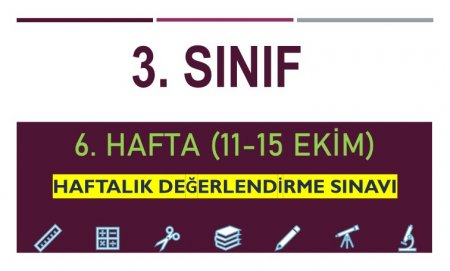 3. Sınıf 6. Hafta (11-15 Ekim) Haftalık Değerlendirme Sınavı