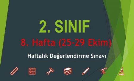 2. Sınıf 8. Hafta (25-29 Ekim) Haftalık Değerlendirme Sınavı