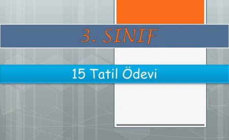 3. Sınıf 15 Tatil Ödevi