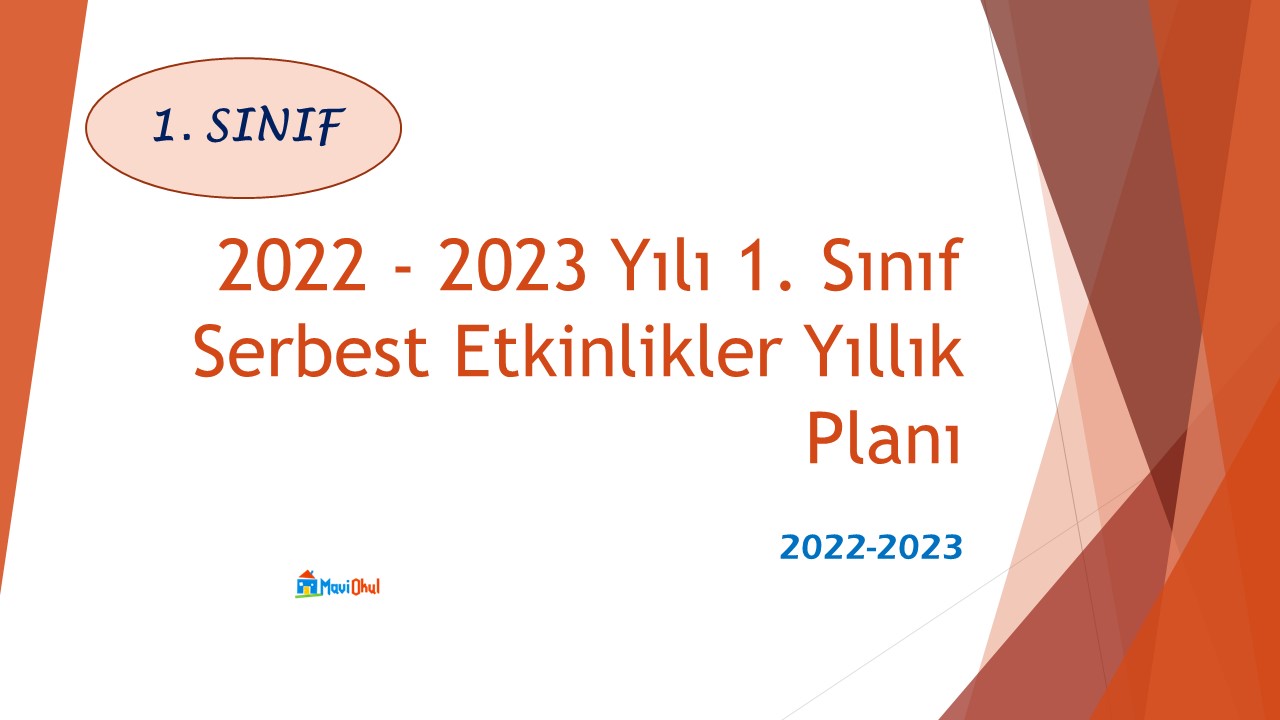 2022 - 2023 Yılı 1. Sınıf Serbest Etkinlikler Yıllık Planı