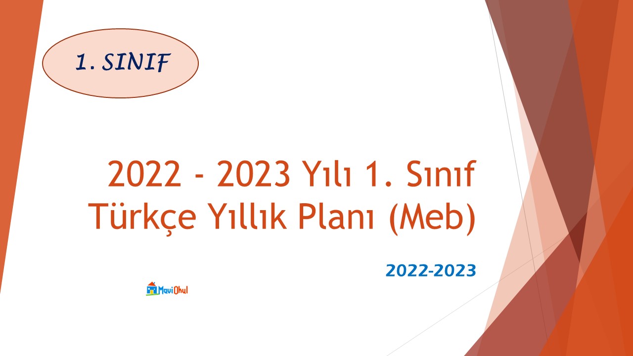 2022 - 2023 Yılı 1. Sınıf Türkçe Yıllık Planı (Meb)