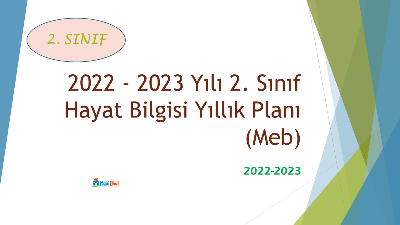 2022 - 2023 Yılı 2. Sınıf Hayat Bilgisi Yıllık Planı (Meb)
