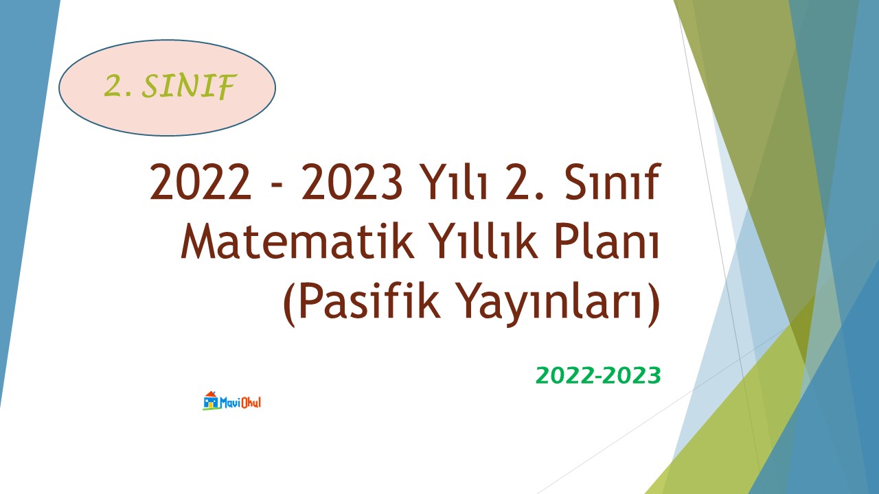2022 - 2023 Yılı 2. Sınıf Matematik Yıllık Planı (Pasifik Yayınları)
