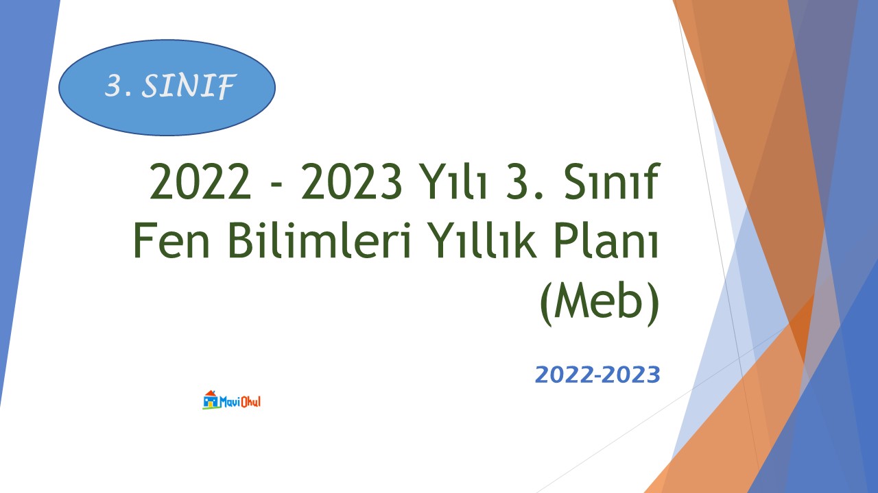 2022 - 2023 Yılı 3. Sınıf Fen Bilimleri Yıllık Planı (Meb)