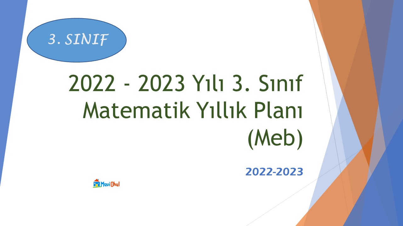 2022 - 2023 Yılı 3. Sınıf Matematik Yıllık Planı (Meb)