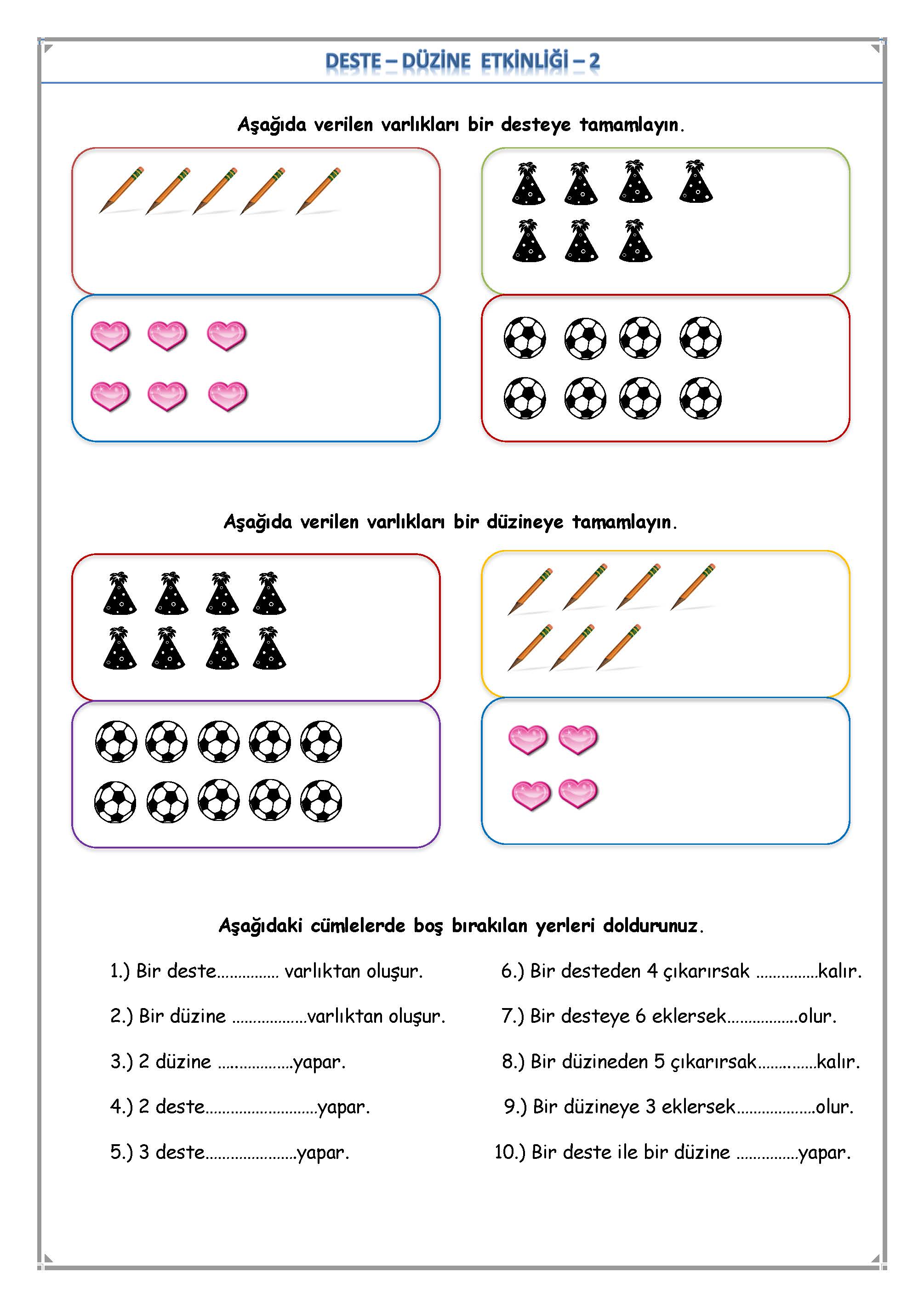 2. Sınıf Matematik Deste-Düzine -2