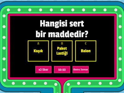 3. Sınıf Fen Bilimleri Maddeyi Niteleyen Özellikler Game Show Oyunu