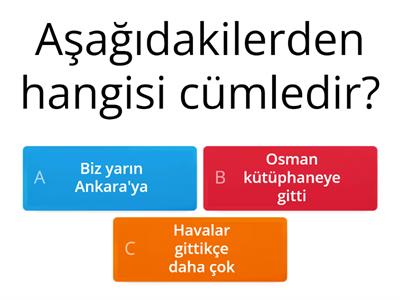 4. Sınıf Cümle Bilgisi İnteraktif Test