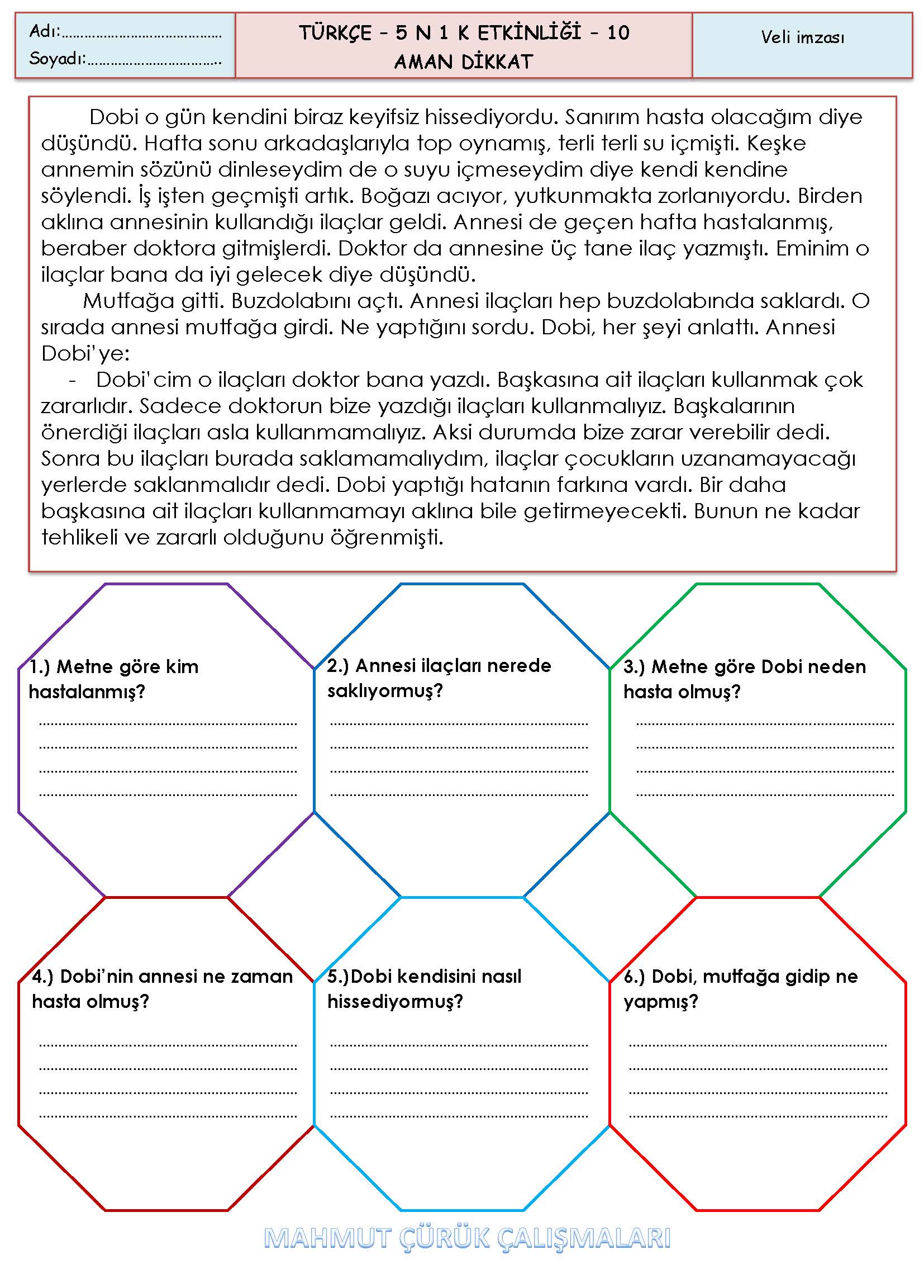 2.Sınıf - Türkçe - 5N 1K Etkinliği-10