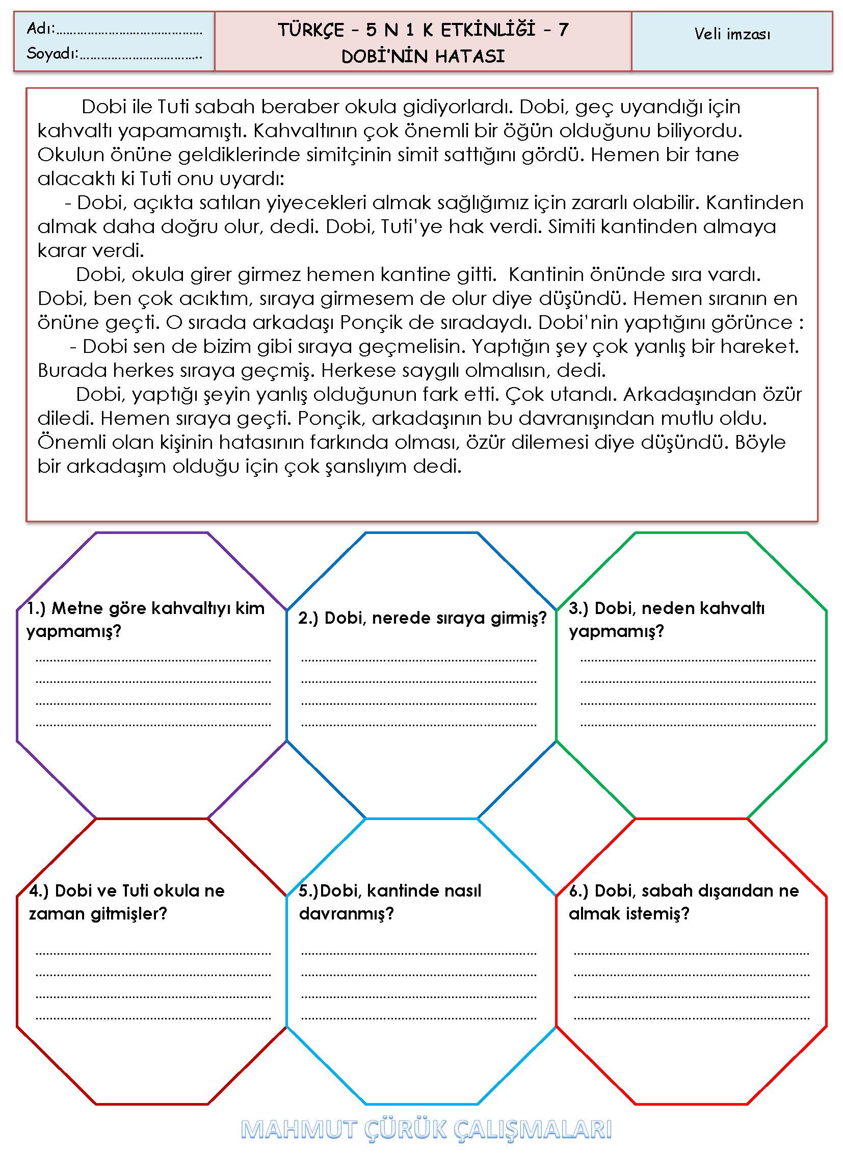 2.Sınıf - Türkçe - 5N 1K Etkinliği-7