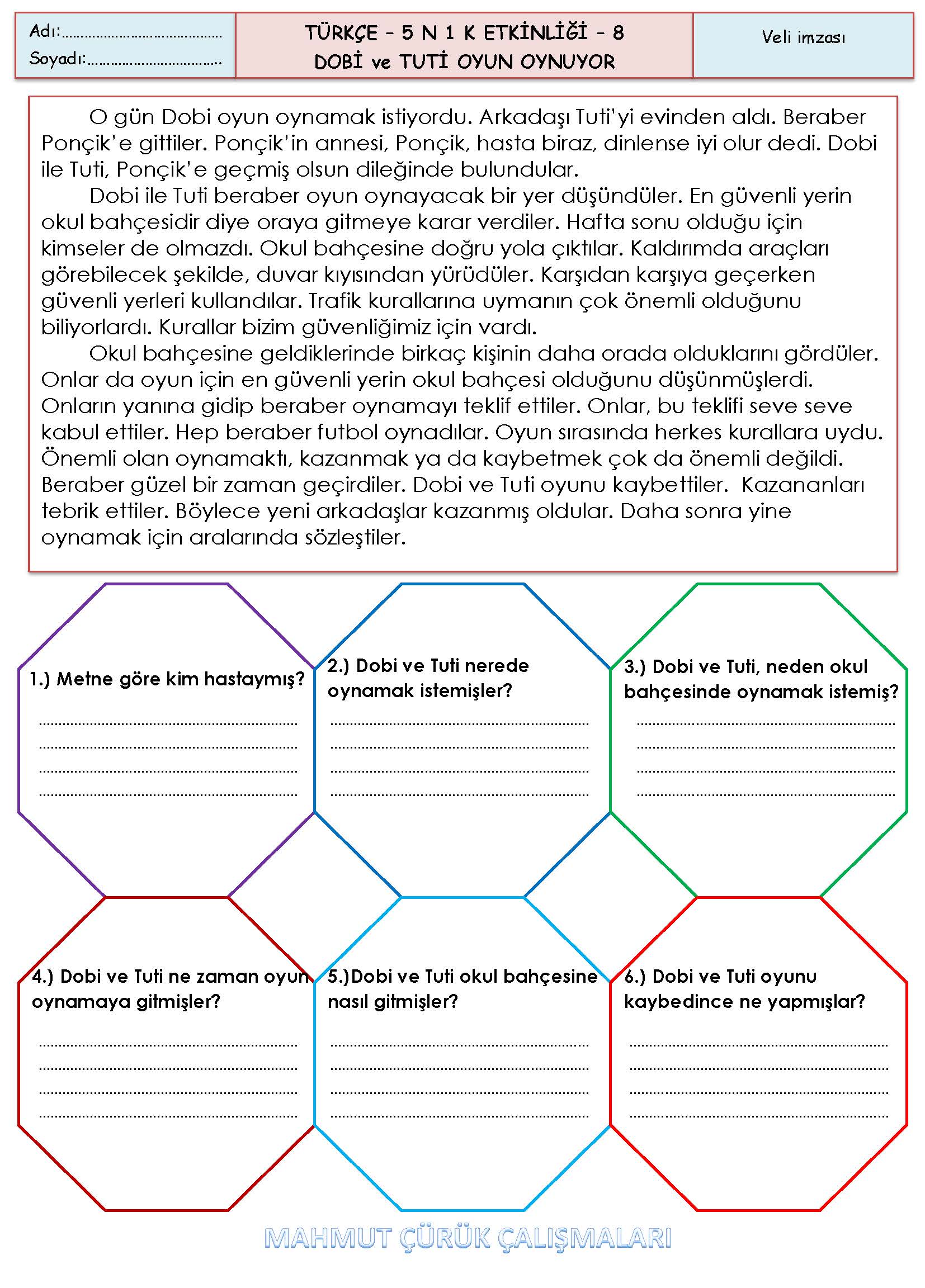 2.Sınıf - Türkçe - 5N 1K Etkinliği-8