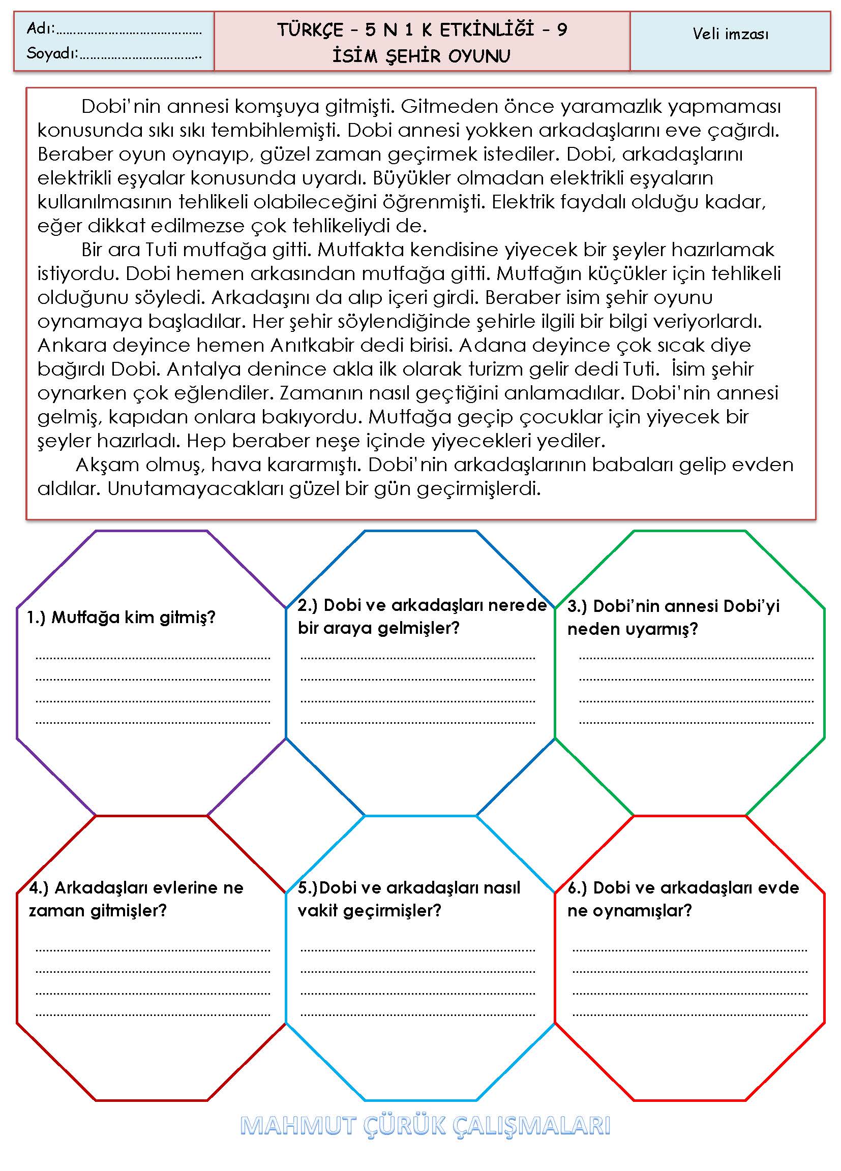 2.Sınıf - Türkçe - 5N 1K Etkinliği-9