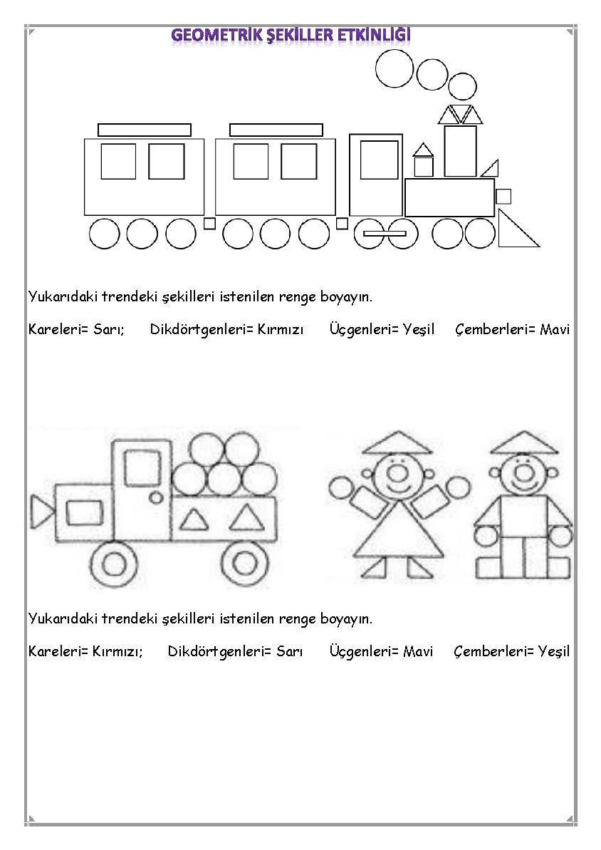 1. Sınıf Matematik Geometrik Şekiller Etkinliği