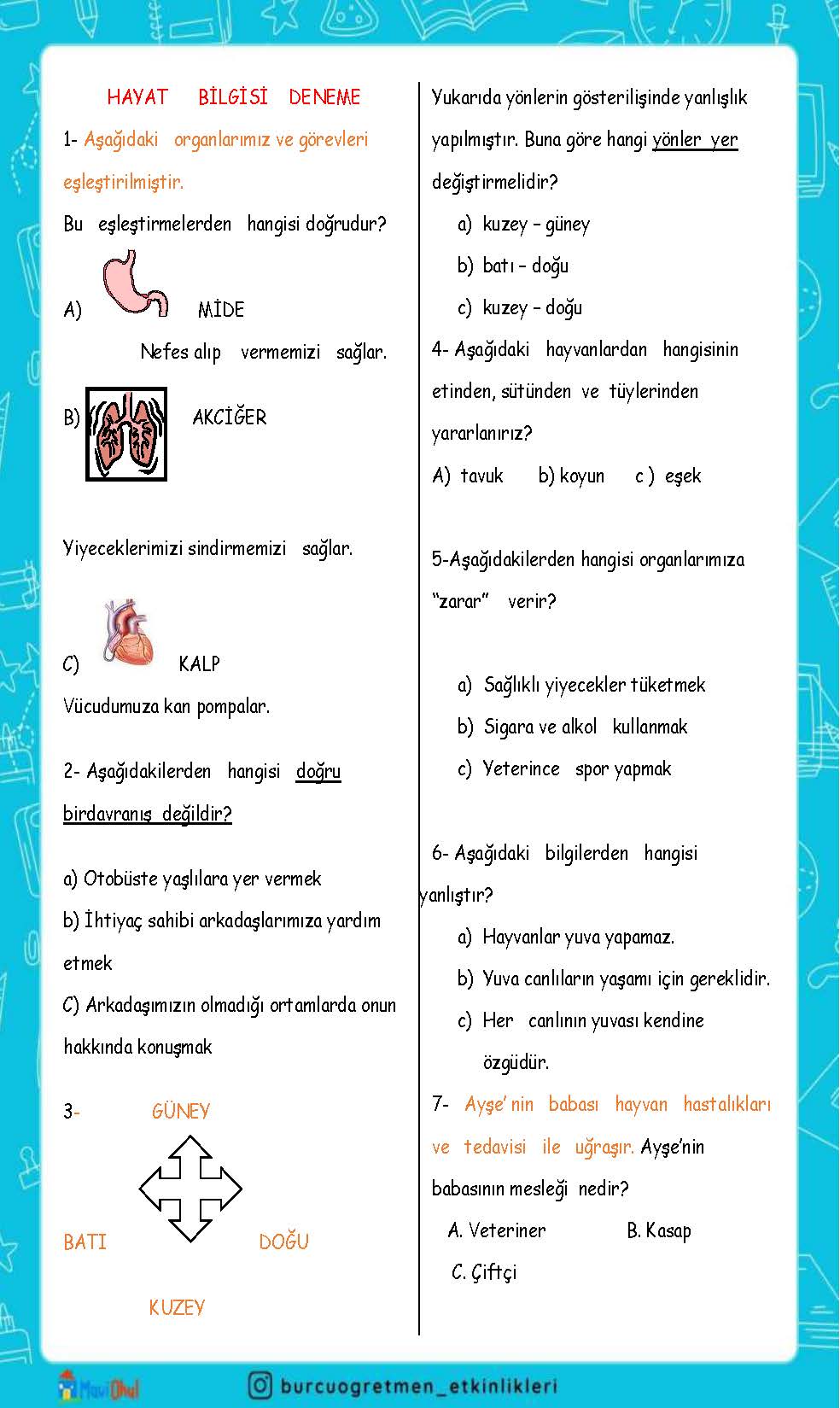 2. SINIF DENEME SINAVI