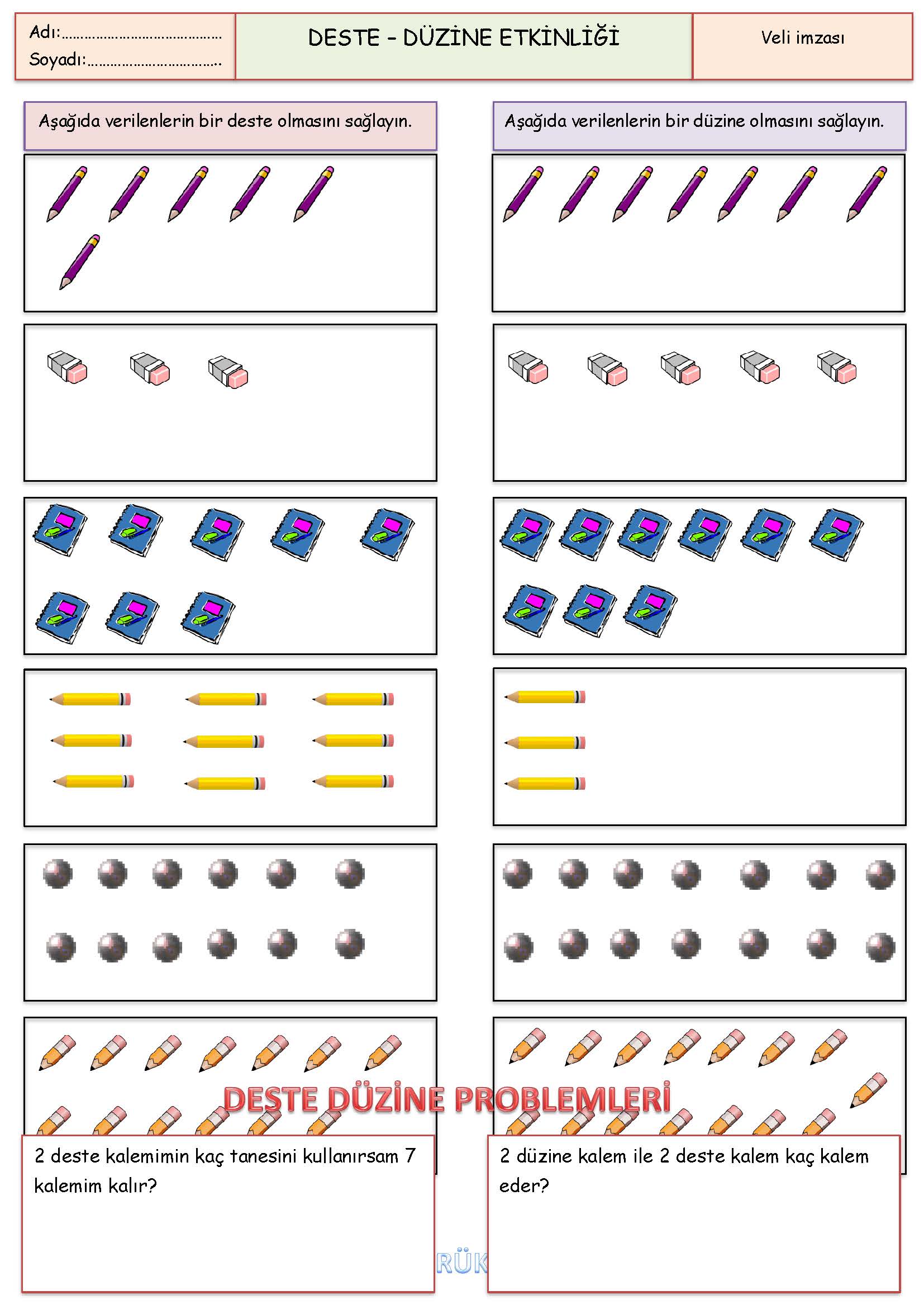 2. Sınıf Matematik Deste Düzine Etkinliği