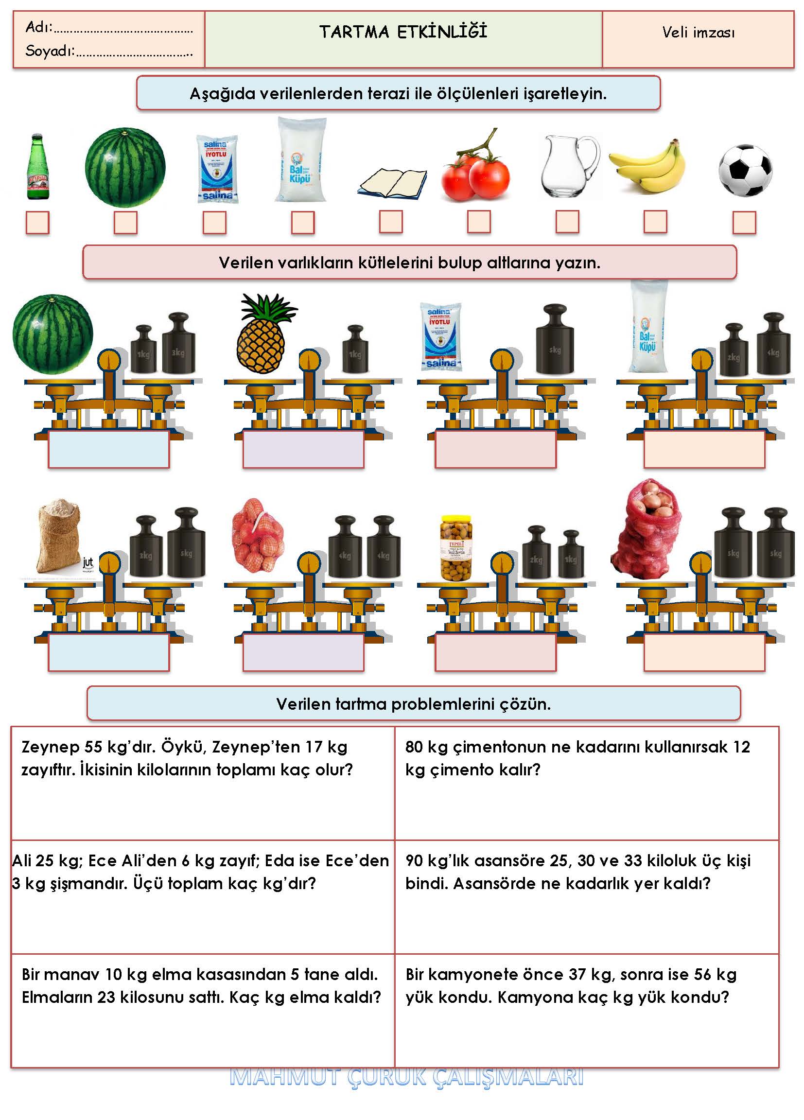 2. Sınıf Matematik Tartma Etkinliği