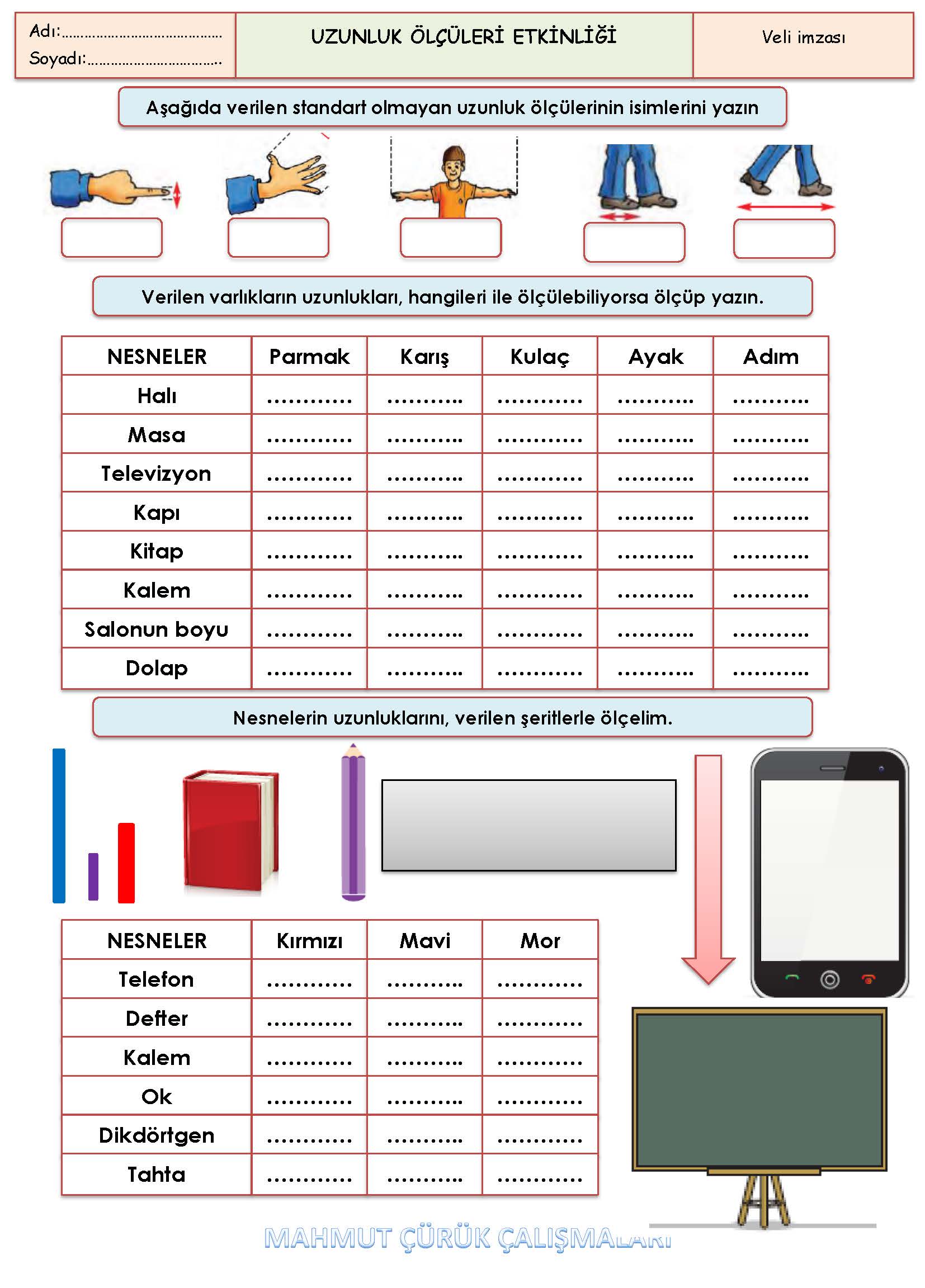 2. Sınıf Matematik Uzunluk Ölçüleri Etkinliği