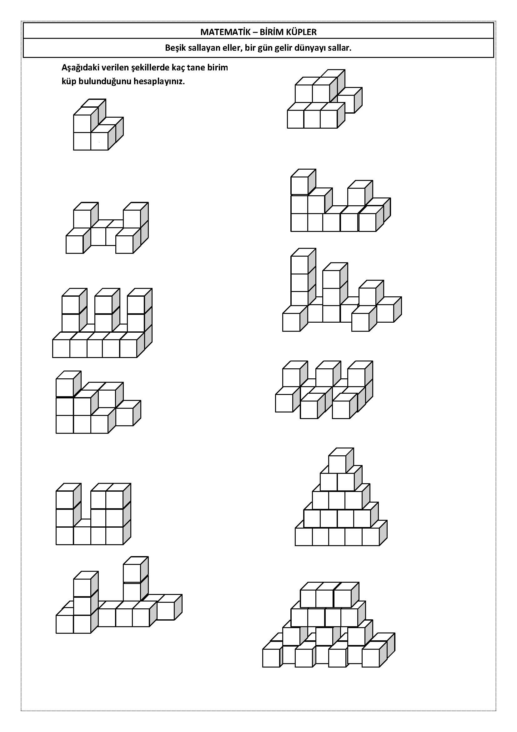 4. Sınıf Matematik Birim Küpler-1