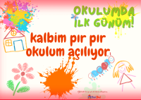 2024-2025 OKULDA İLK GÜNÜM EL KARTLARI (21 x 15 cm)