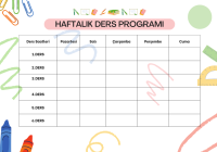 HAFTALIK DERS PROGRAMI ÇİZELGESİ