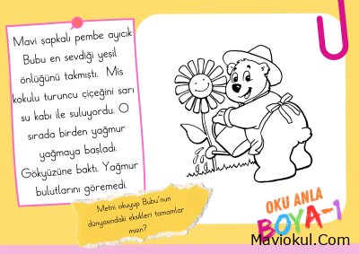 OKU ANLA BOYA RENKLİ ÇALIŞMA SAYFALARI