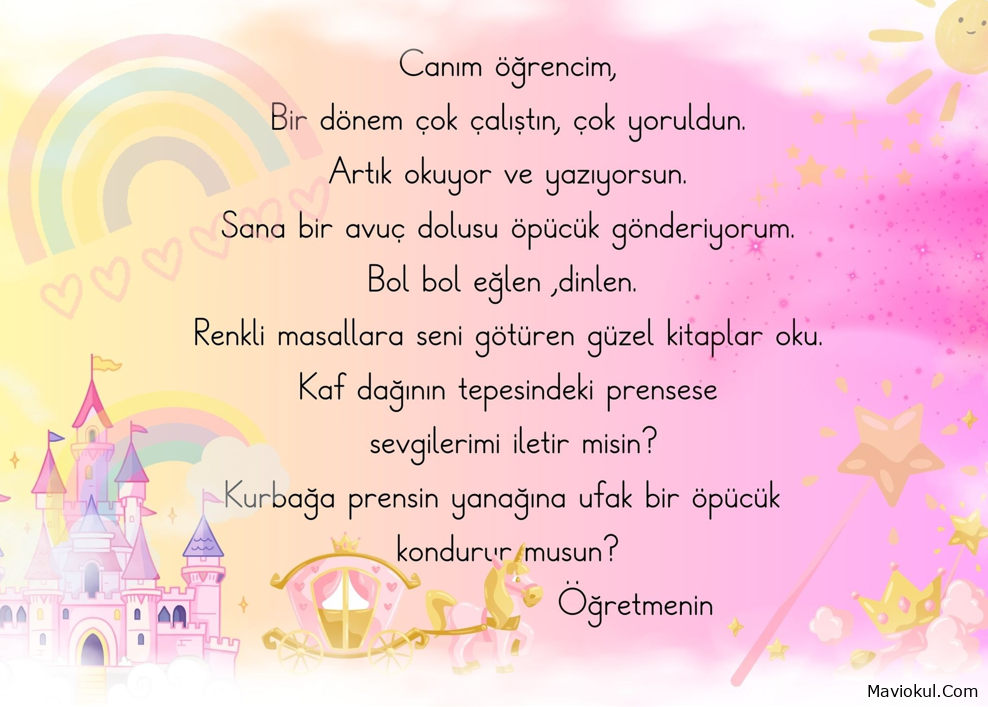 1. SINIF KARNE NOTU-HEDİYE NOTU