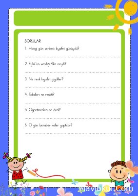 Sınıf Okuma Anlama Çalışması - Serbest Kıyafet