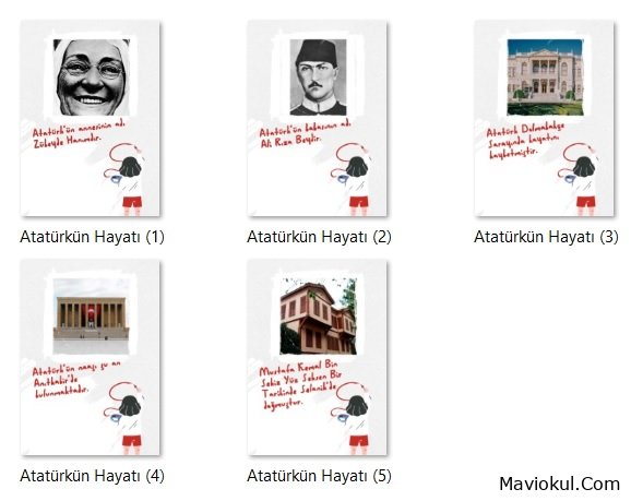 1. Sınıf Hayat Bilgisi Atatürk'ün Hayatı İle İlgili Afiş Çalışmaları