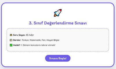 3. Sınıf 1. Dönem Genel Değerlendirme Sınavı