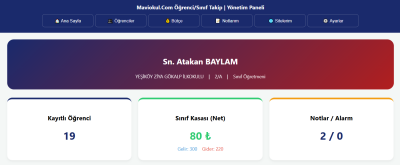 Öğretmenler İçin Ücretsiz Öğrenci Davranış ve Bütçe Takip Paneli