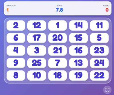 Hızlı Sayılar Oyunu