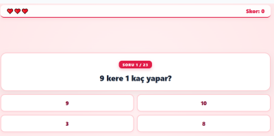 2. Sınıf Matematik Çarpma İşlemi Oyunu