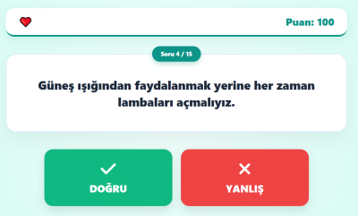 2. Sınıf Hayat Bilgisi Kaynakları Tasarruflu Kullanma Doğru Yanlış Oyunu