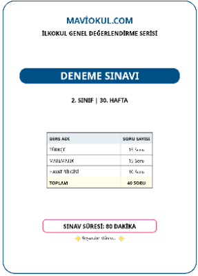 2. Sınıf 30. Hafta Deneme Sınavı