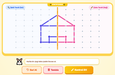 Sihirli Simetri Sihirbazı: Eğitici Çizim ve Matematik Oyunu
