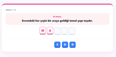 3. Sınıf Fen Bilimleri 2. Dönem Değerlendirme Çalışması - Anagram Oyunu