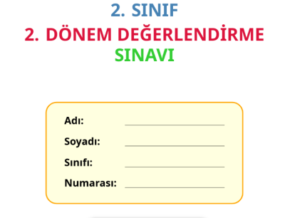 2. Sınıf 2. Dönem Değerlendirme ve Deneme Sınavı PDF İndir (Yeni Müfredat)