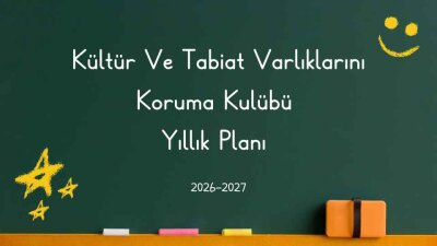 Kültür Ve Tabiat Varlıklarını Koruma Kulübü Yıllık Planı 2026-2027