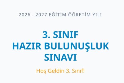 3. Sınıf Hazır Bulunuşluk Sınavı PDF (2026 - 2027) | Cevap Anahtarlı