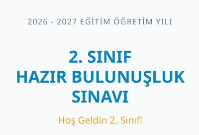 2. Sınıf Hazır Bulunuşluk Sınavı PDF (2026 - 2027) | Cevap Anahtarlı