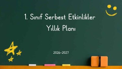 2026-2027 Eğitim Öğretim Yılı 1. Sınıf Serbest Etkinlikler Dersi Yıllık Planı