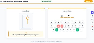 3. Sınıf Matematik Sayıları Okuma ve Yazma Adam Asmaca Oyunu